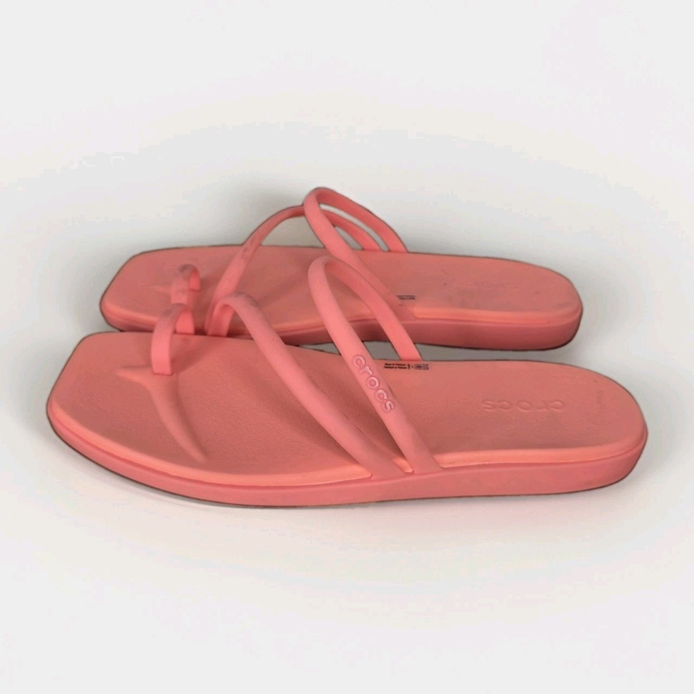 Crocs Miami Toe Loop Sandals "Guava" Hot Pink Sz 11 flip flop Women's